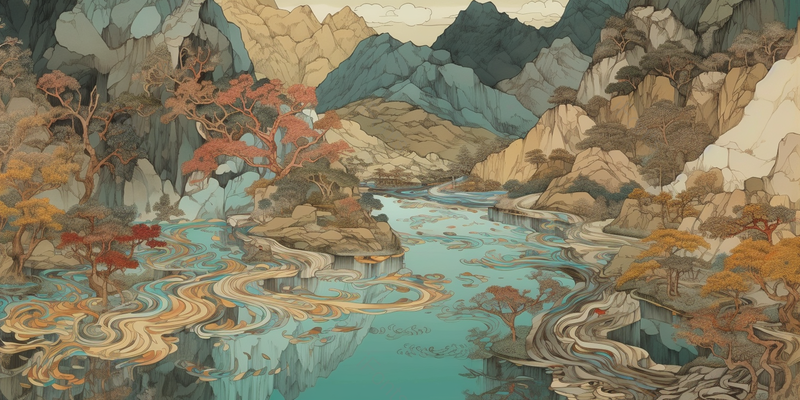 手绘中国风意境山水画背景,插画/手绘图,插画/手绘图库,插画/手绘图下载,插画/手绘